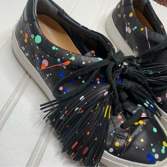 Loeffler Randall Logan Splatter-Print Tassel Sneakers - Picture 6 of 11